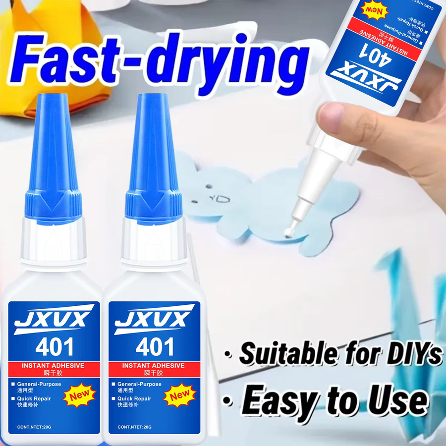 LOOLIFL Super Glue Pro Kit 406/480 Medium Cyanacrylat-Kleber mit Präzisionsspitze und verstopfungsfreier Kappe, 20 g - Bild 2