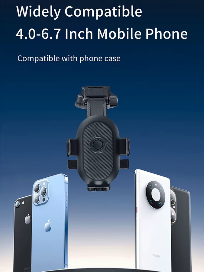 WiWU Universelle Autohalterung für iPhone und Samsung in Schwarz mit Saugnapf und verstellbarem Winkel für das Armaturenbrett - Bild 6