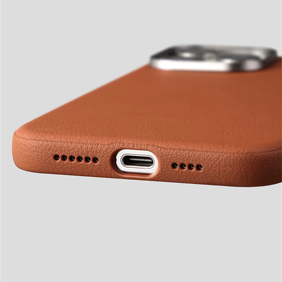 YUEDESHENG Business PU-Leder Magnethülle für iPhone 17 16 Plus 15 14 Pro Max, weiß, MagSafe Wireless Charging, stoßfeste Schutzhülle - Bild 3