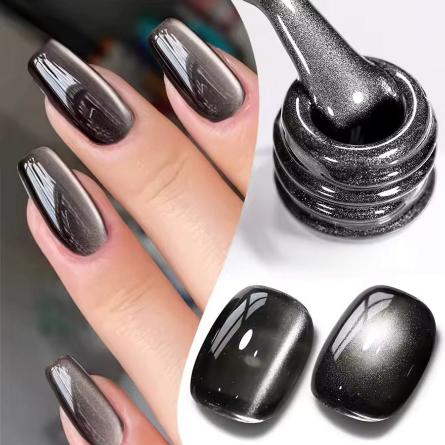 MIANEL Gel-Nagellack, Schwarzer Katzenauge, Schimmernd - Bild 3