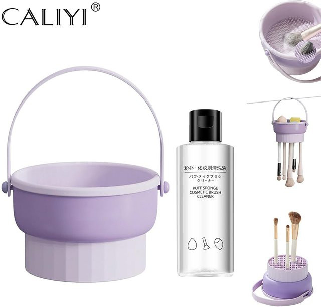 CALIYI Make-up-Pinsel-Puff-Reiniger, 3-in-1-Silikonschüssel, 80 ml - Bild 1