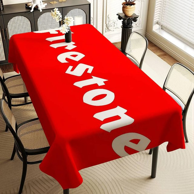 Wasserdichte Tischdecke von JINGYUE Pet mit Motorrad-Grafik in Rot, rechteckig, B/T: 140 x 90 cm - Bild 1