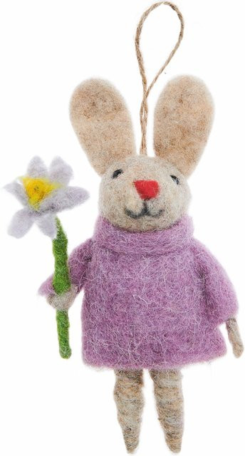 Rico Design Aufhänger Filz-Hase mit Pulli und Blume für Ostern und Frühling - Bild 1