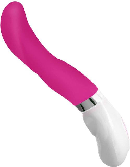 Wiederaufladbarer Design-Vibrator aus Silikon in Pink und White, Länge: 17,5 cm - Bild 1