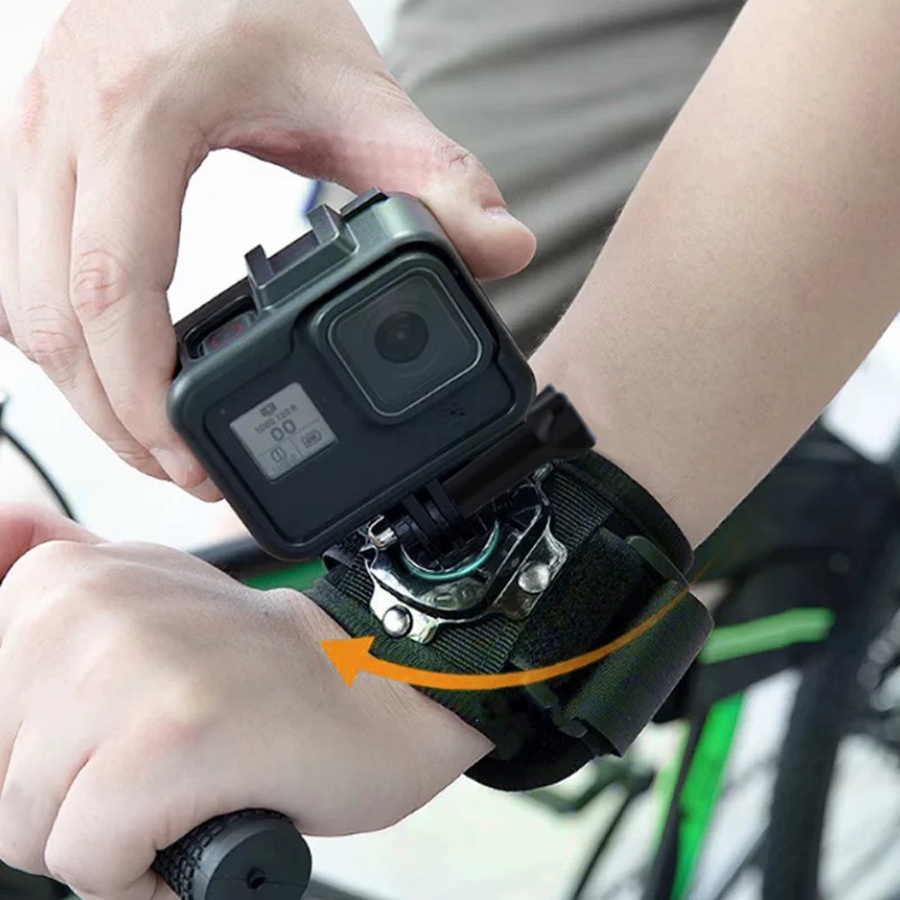 360 Grad rotierbarer Handgelenk-Gurt für GoPro, DJI OSMO und Insta360 in Schwarz - Bild 3