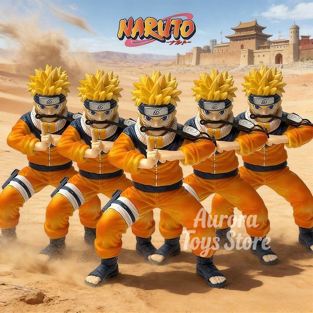Bandai Naruto Anime Figur Uzumaki Naruto Kage Bunshin no Jutsu Actionfigur aus PVC in Orange, Höhe: 15 cm - Bild 1