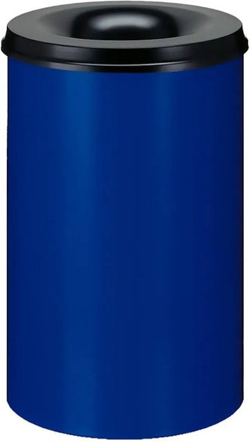 PROREGAL Selbstlöschender Papierkorb und Abfallsammler aus Metall, 110 Liter, Blau und Schwarz, H x B x T: 72 x 47 cm - Bild 1
