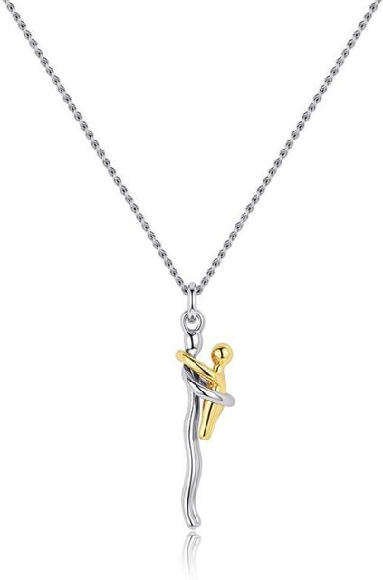 Halskette Umarmungs-Anhänger, gold, Unisex - Bild 1