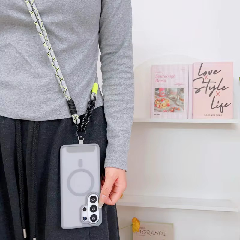 EHUIDE Magnetische Lanyard-Hülle für Samsung Galaxy S26 Ultra S25 FE S24 S23 Plus mit geflochtenem Crossbody-Riemen in Schwarz - Bild 3