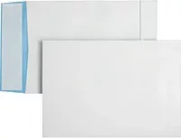 POSTHORN Faltentasche DIN C4 ohne Fenster selbstklebend in Weiß und Blau aus Papier - Bild 1