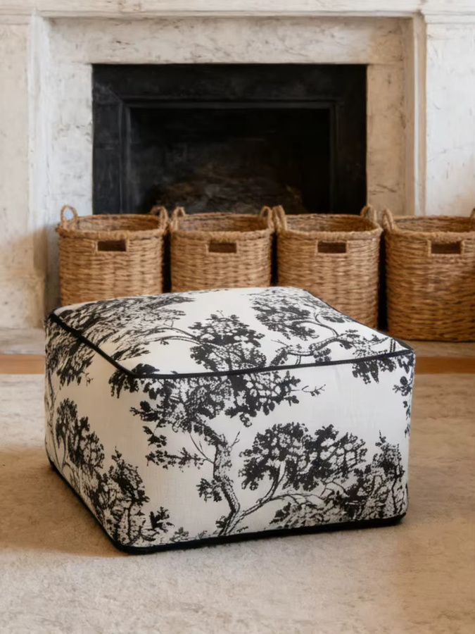 OTAUTAU 3D-Chenille Sitzsack Pouf Ottomane JD041 Multicolour Floral ohne Füllung - Bild 6