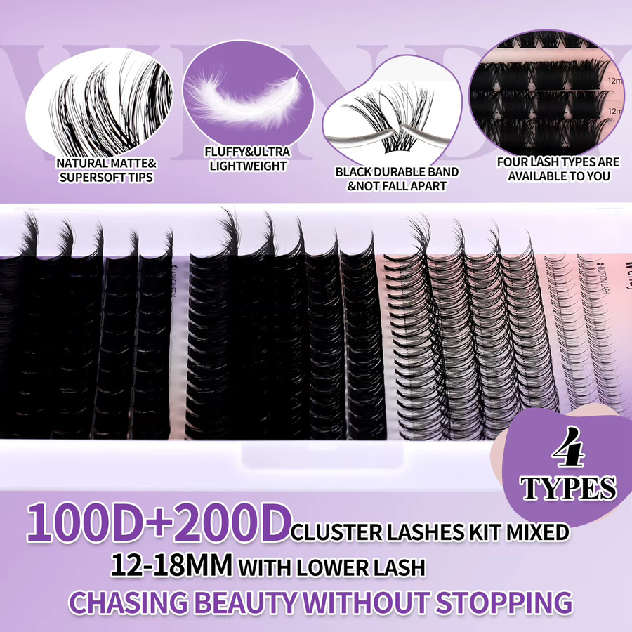 Wendy Lashes Lash Clusters Set, Black - Bild 4