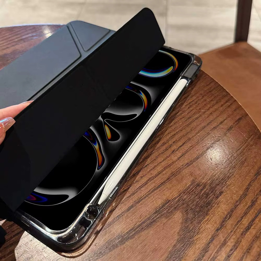 3+Y Fold Frosted Schutzhülle für iPad Air 11 Zoll M2 M3 und iPad Pro 11 Zoll mit Stifthalter, Blau/Transparent - Bild 2