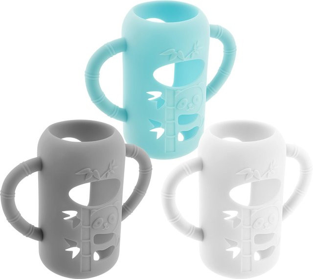 3er-Set Silikonflaschenhüllen für Dr. Brown's Glas-Babyflaschen in Weiß, lebensmittelecht und BPA-frei - Bild 1