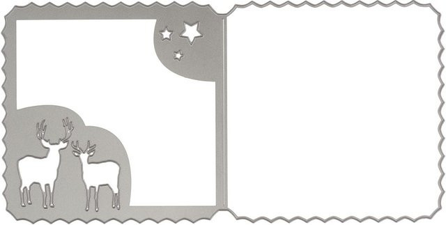 Stanzschablone Karte mit Rentieren - Bild 1