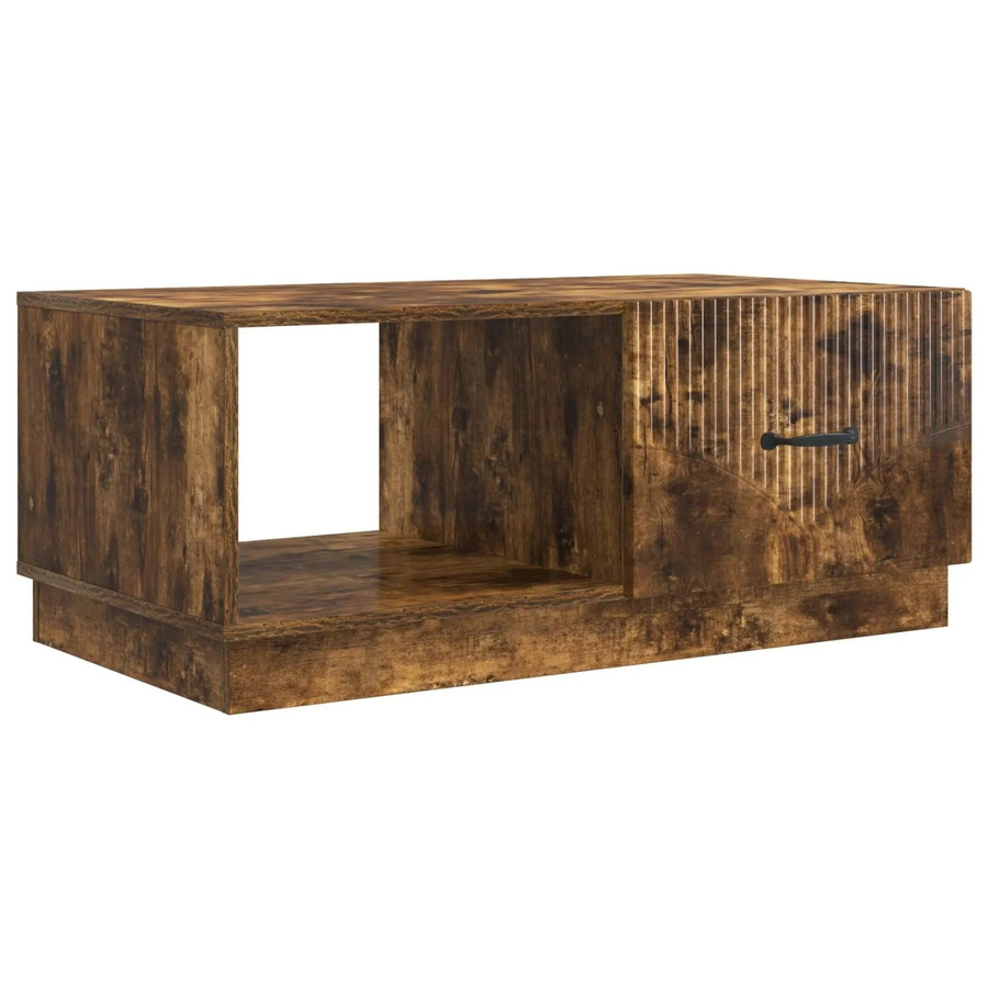 vidaXL Couchtisch aus Holz in Geräucherte Eiche, Braun, B/T/H: 90 x 50 x 37 cm - Bild 2