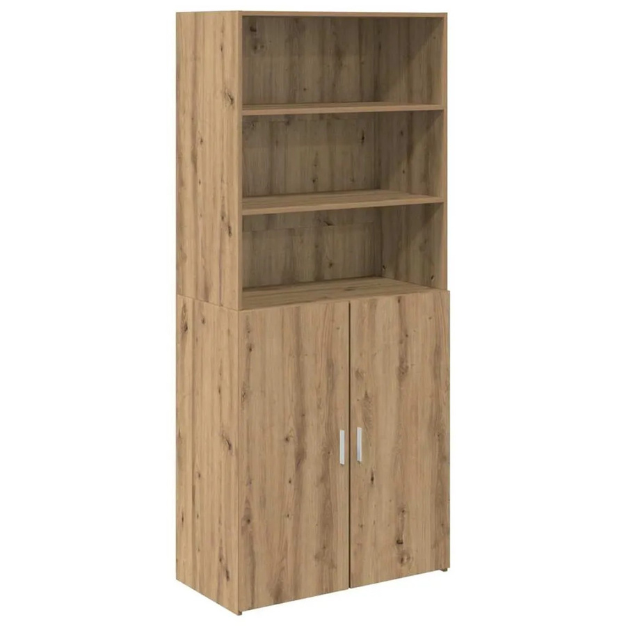 vidaXL Highboard Artisan-Eiche in Braun mit Schranktüren und Regalfächern, B/T/H: 80 x 42,5 x 185 cm - Bild 2