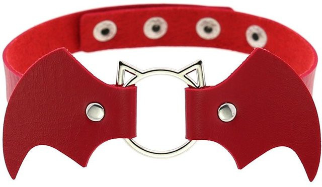 DIEZI Halskette, rotes PU-Leder, Choker, Unisex, Vintage - Bild 1