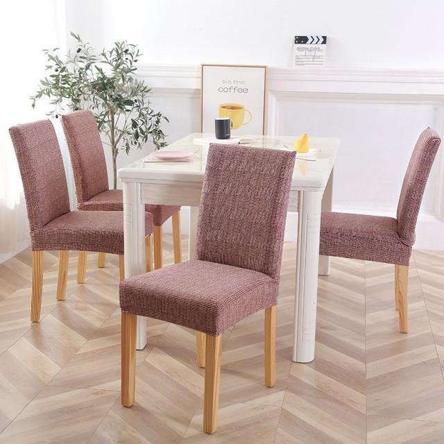 Housmife Universelle Spandex-Stuhlbezüge in Pink, Dehnbarer und Elastischer Esszimmer-Sitzbezug für Restaurant, Hochzeit und Zuhause - Bild 1