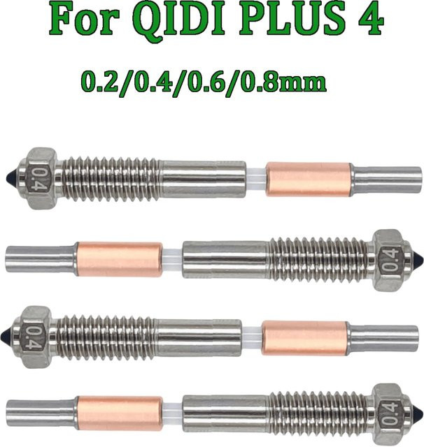 QIDI Plus4 Bimetall-Düse mit Keramikisolierung und integriertem Design in Silber für FDM-Drucker - Bild 1