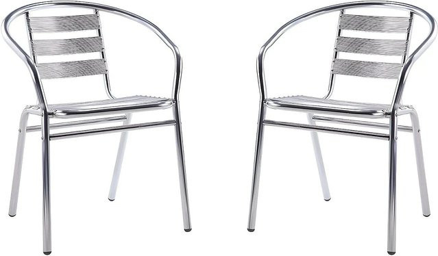 Gartenstuhl Montmartre von Vente-unique in Silber, Aluminium und Textilene, Breite: 54 cm, Tiefe: 54 cm, Höhe: 54 cm - Bild 1