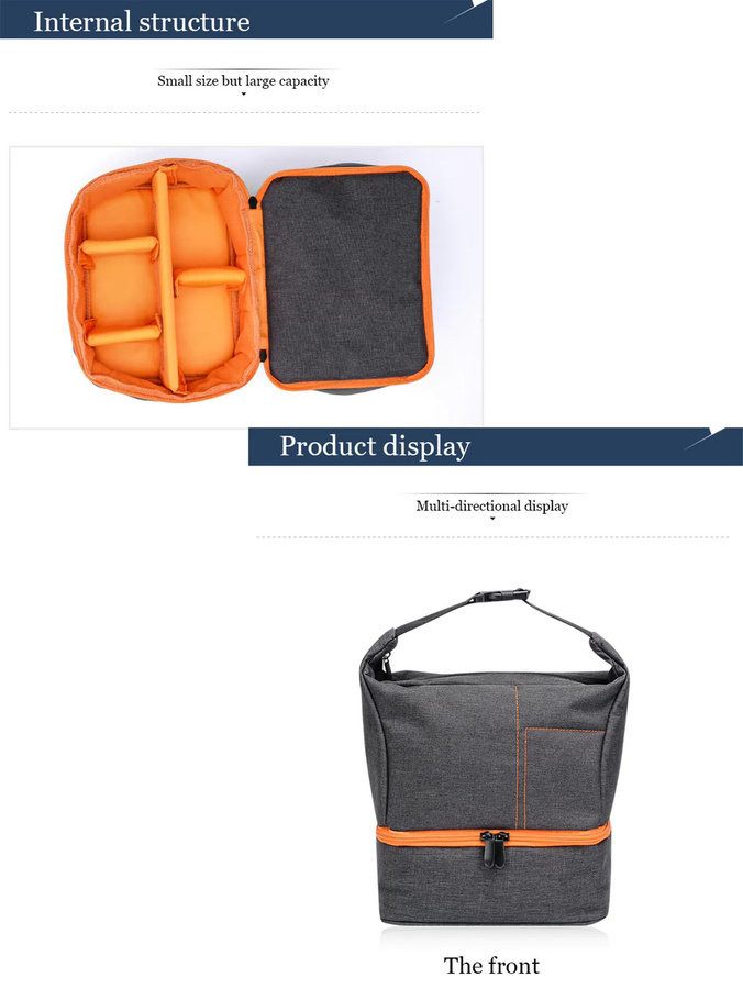 Stoßfester und wasserabweisender Kamera-Rucksack von JINNUOLANG für DSLR-Kamerataschen, ideal für Outdoor-Reisen, in Orange und Grau - Bild 4