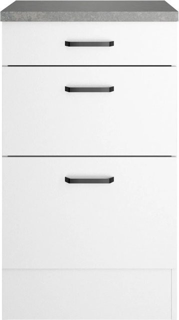 OPTIFIT Unterschrank Bonn214 Weiß mit Schubkästen, B/T/H: 50 x 60 x 88 cm - Bild 1