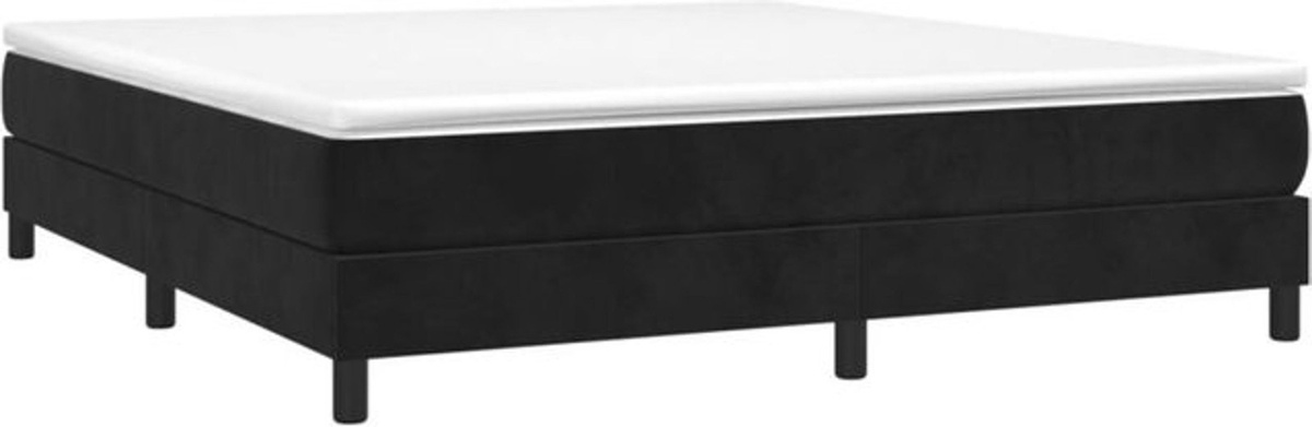 Vidaxl Boxspringbett mit Matratze aus Samt in Schwarz, B/T/H: 160 x 200 cm - Bild 1