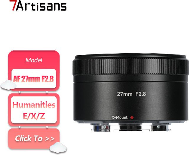 7artisans AF 27 mm F2,8 Autofokus-Objektiv für Sony E, Fujifilm XF und Nikon Z in Schwarz - Bild 1