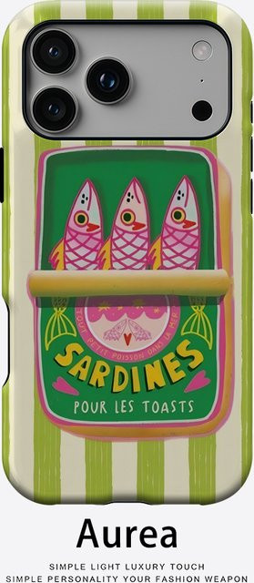 Potdemiel Handyhülle im Sardine Can Design für iPhone 17 16 15 14 13 Pro Max Plus, magnetische Tough Case mit Double-Layer Schutz, Multicolour - Bild 1