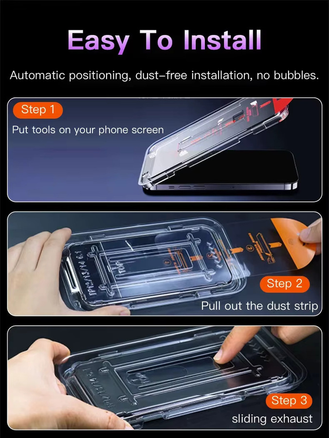 Samsung Schutzglas Set transparent für A57 A56 A55 A35 A36 A16 A17 A26 A24 A15 A14 A13 A12 A71 A72 A73 hochauflösend und blasenfrei - Bild 6