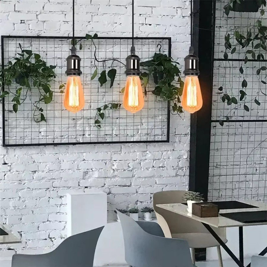 JOYINLED Vintage Industrie Loft LED Pendelleuchte aus Aluminium in Silber mit E27 Fassung für Esszimmer und Küche - Bild 3