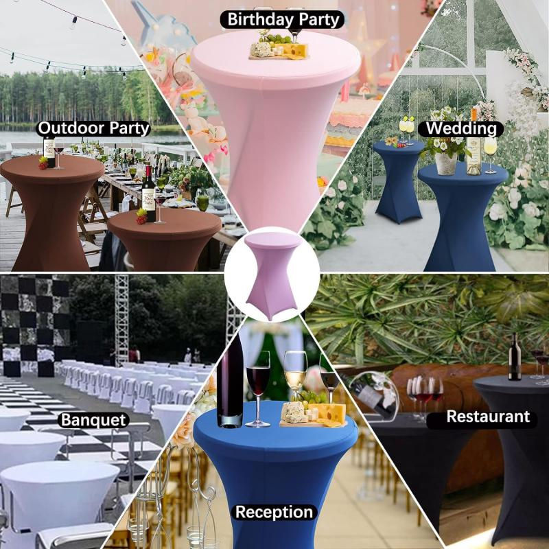 ChicFashion Runde Stretch Tischdecke aus Spandex in Gold für Cocktailtische, Partys und Hochzeiten, Durchmesser: 70 cm x Höhe: 110 cm - Bild 5
