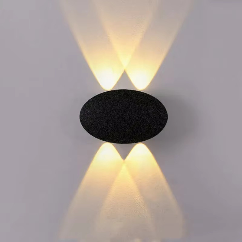 OSABO Moderne LED Gartenwandleuchte Oval IP65 Wasserdicht Warmweiß Schwarz - Bild 2