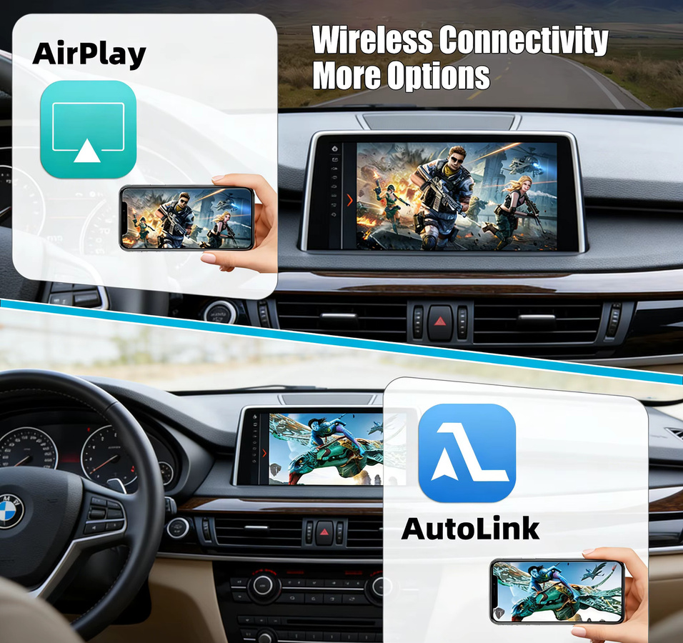Junsun Wireless CarPlay und Android Auto Interface Modul für BMW X5 F15 F85 X6 F16 F86 (2014-2019) mit Bluetooth und Mirror Link AirPlay in Schwarz - Bild 2