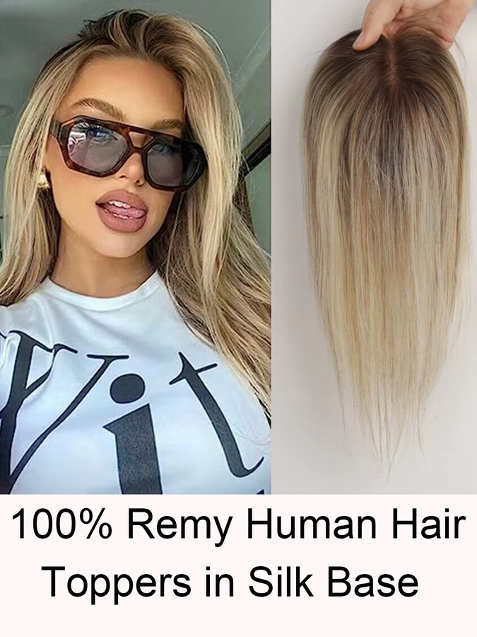 HAIRCUBE Ombre-Topper, 30,5 cm, 100 % Remy-Echthaar, Damen - Bild 4