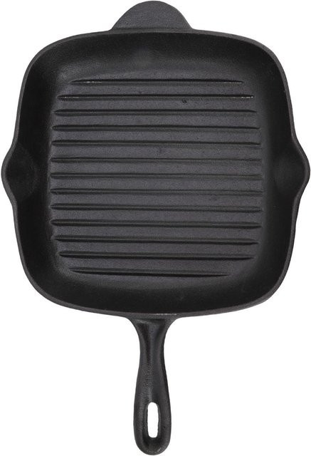 CosyHome Gusseisen-Grillpfanne mit Doppelauslass in Schwarz, Durchmesser: 26 cm - Bild 1