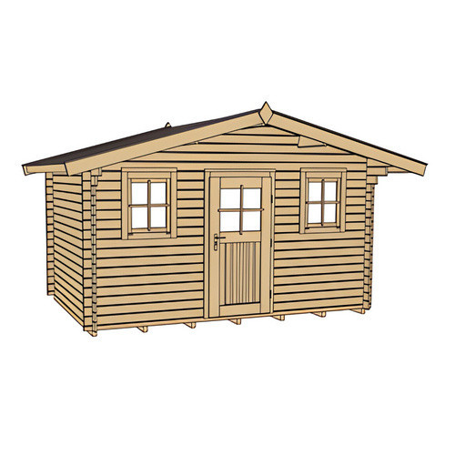 WEKA Gartenhaus 138 Gr.2 aus Holz mit Satteldach in Beige, B/H/T: 450 x 296 x 380 cm - Bild 2