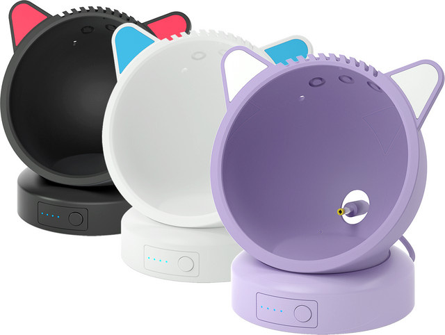 LIBOER Batteriebasis für Echo Pop, tragbare Lade-Dockingstation mit Katzenohren und schützender Silikonabdeckung, Farbe: Lila - Bild 1