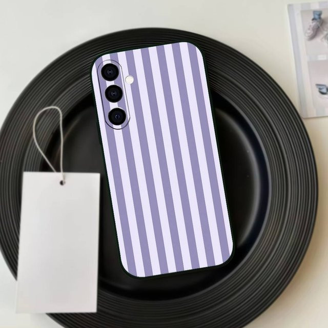 Silikon Handyhülle mit gestreiftem Color-Blocking Kunstmuster für Samsung Galaxy A52, A51, A53, A70, A71, A72, A73 in Purple - Bild 1