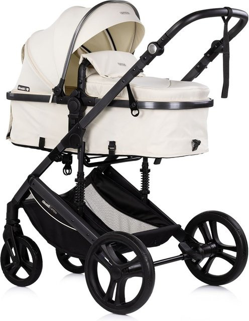 Chipolino Kinderwagen 2 in 1 Amore Kombikinderwagen mit Babywanne und Zubehör in Beige-Schwarz - Bild 1