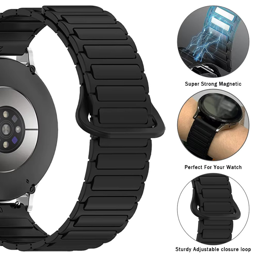 Realme Uhrenarmband Silikon, Magnetische Schleife, Schwarz, Unisex - Bild 2
