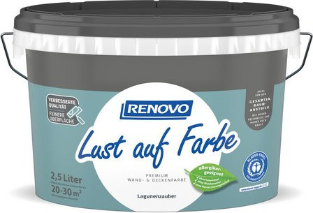 RENOVO Dispersionsfarbe Blau, Matt, Lösungsmittelfrei, 2,5 l - Bild 1