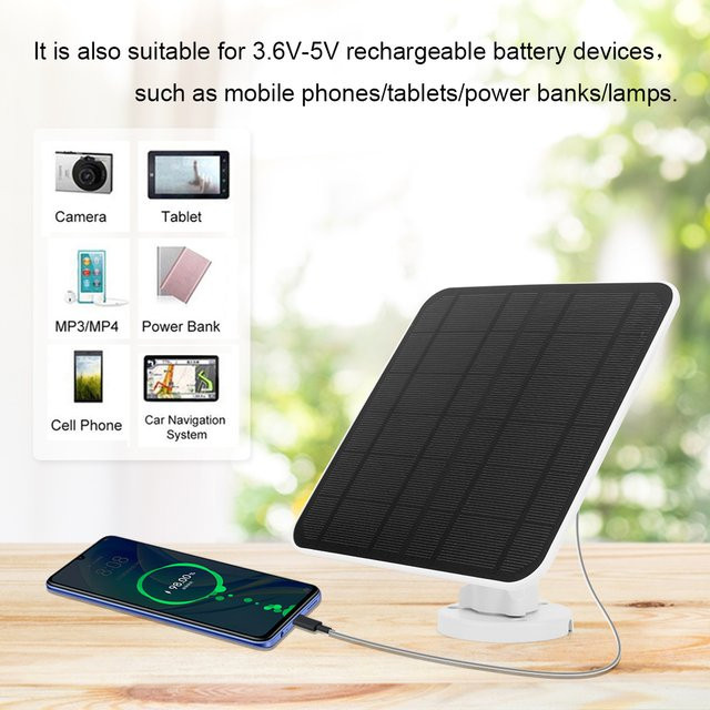 APWIKOGER Solarpanel 20W mit USB und USB-C Anschlüssen, wasserdichtes Outdoor Solarzellen Ladegerät in Schwarz für Überwachungskameras und Heimbeleuchtungssysteme - Bild 1