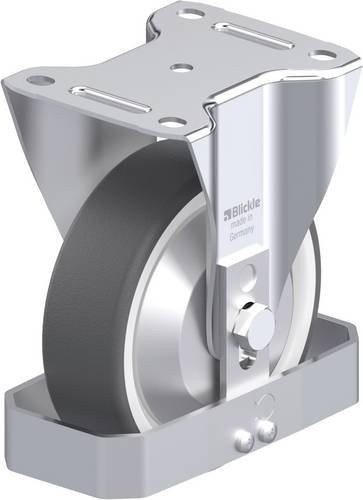 Blickle B-POTH 150K-FA-FS Stahlblech-Bockrolle in Grau und Weiß mit 150 mm Rad-Durchmesser und 400 kg Tragfähigkeit - Bild 1