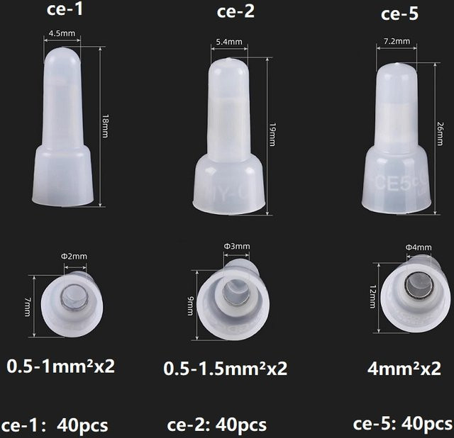 FATO Crimpkappen mit geschlossenem Ende, 120 Stück, transparent, AWG Gauge Wire Connector Terminal (22–16, 16–14, 12–10) - Bild 1