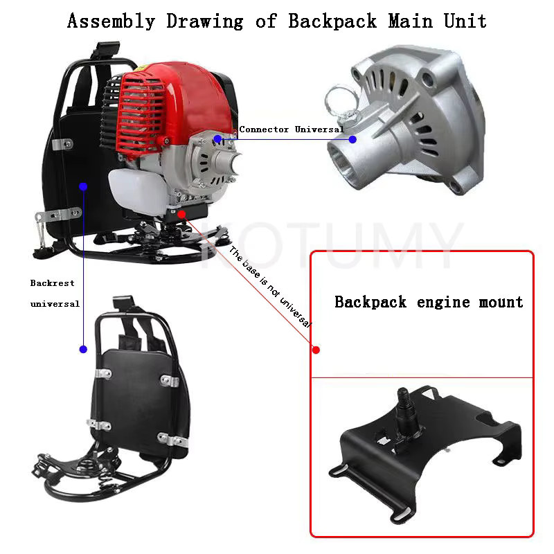 KOTUMY Multitool Benzin Rasentrimmer mit 4-Takt GX35 Motor in Rot - Bild 3