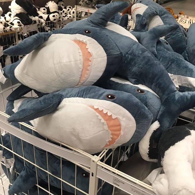 Molutian Hai Plüsch Spielzeug, Tier Kissen, Blau - Bild 1