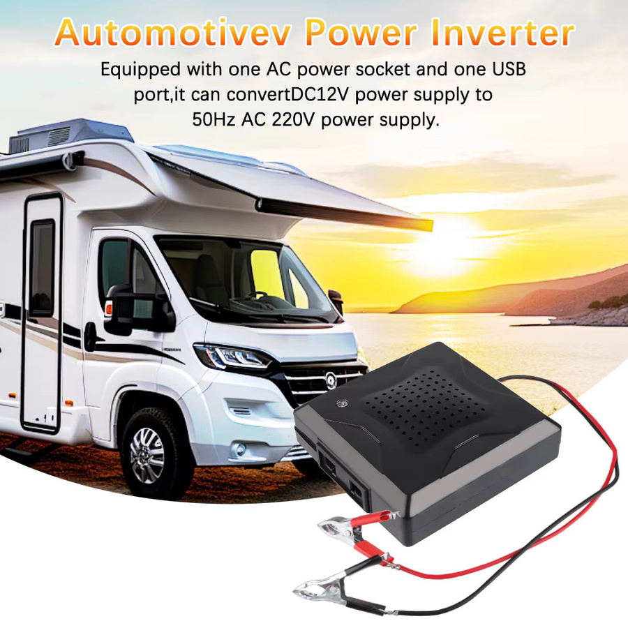 Auto-Wechselrichter Mini-Stecker-Adapter 180 W für DC 12 V auf AC 220 V in Schwarz - Bild 3