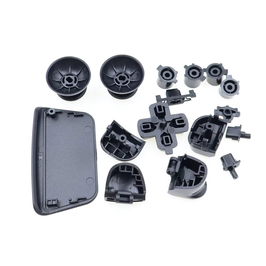 TingDong Ersatzteil-Kit für PS5 V2 Controller mit L1 R1 L2 R2 Trigger-Tasten, Kreuztasten und Joystick-Abdeckungen in Transparent und Schwarz (BDM-020) - Bild 2